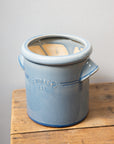 Rustic Utensil Pot with Handles / Light Blue