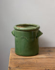 Rustic Utensil Pot with Handles / Green