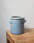 Rustic Utensil Pot with Handles / Light Blue