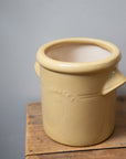 Rustic Utensil Pot with Handles / Yellow