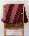 Frello Recycled Cotton Stripe Throw / Red