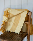 Frello Recycled Cotton Stripe Throw / Yellow