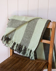 Frello Recycled Cotton Stripe Throw / Green