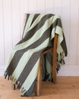 Frello Recycled Cotton Stripe Throw / Green