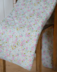 Dusty Blue with Pink, Green Flowers Quilt