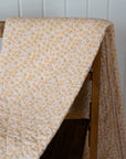 Beige with Yellow, Raspberry Flowers Quilt