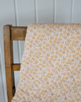 Beige with Yellow, Raspberry Flowers Quilt