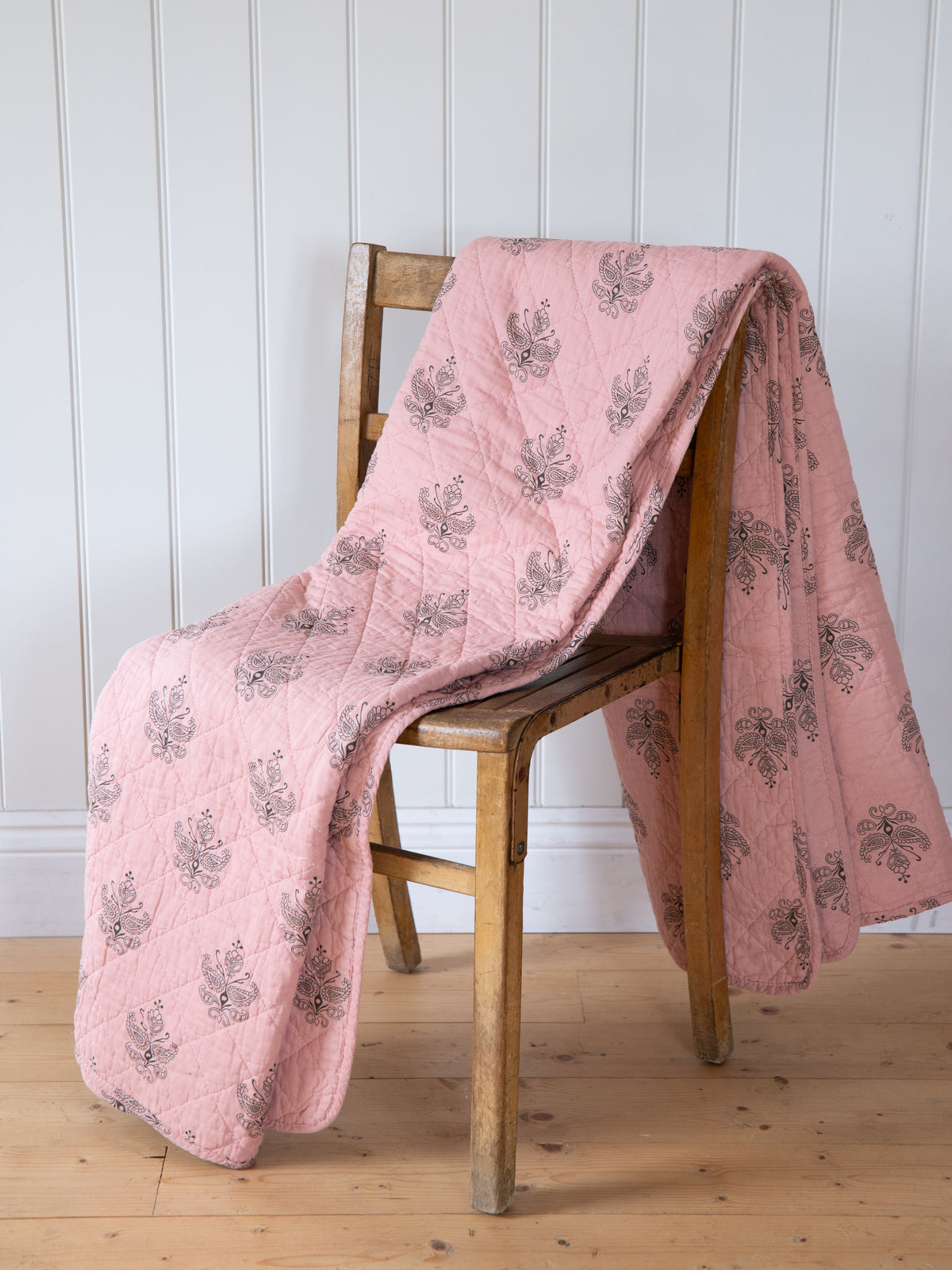 Pink Block Print Quilt