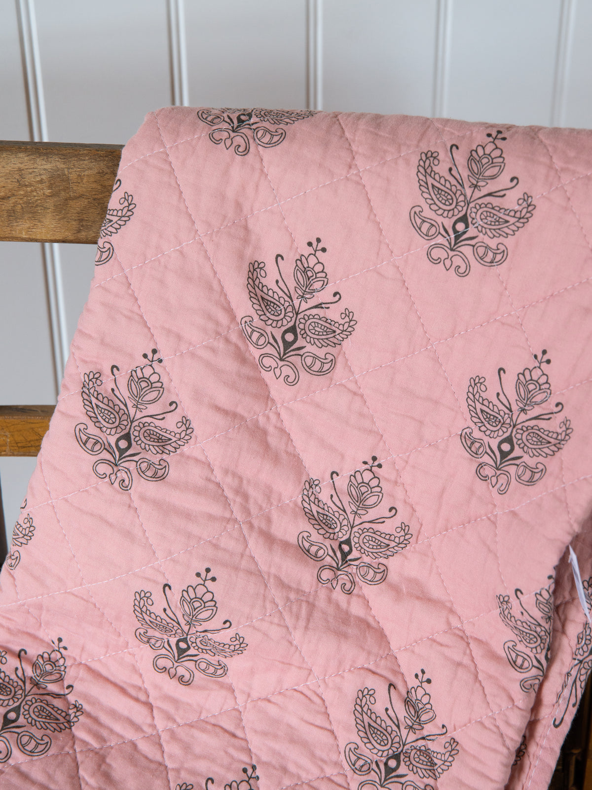 Pink Block Print Quilt