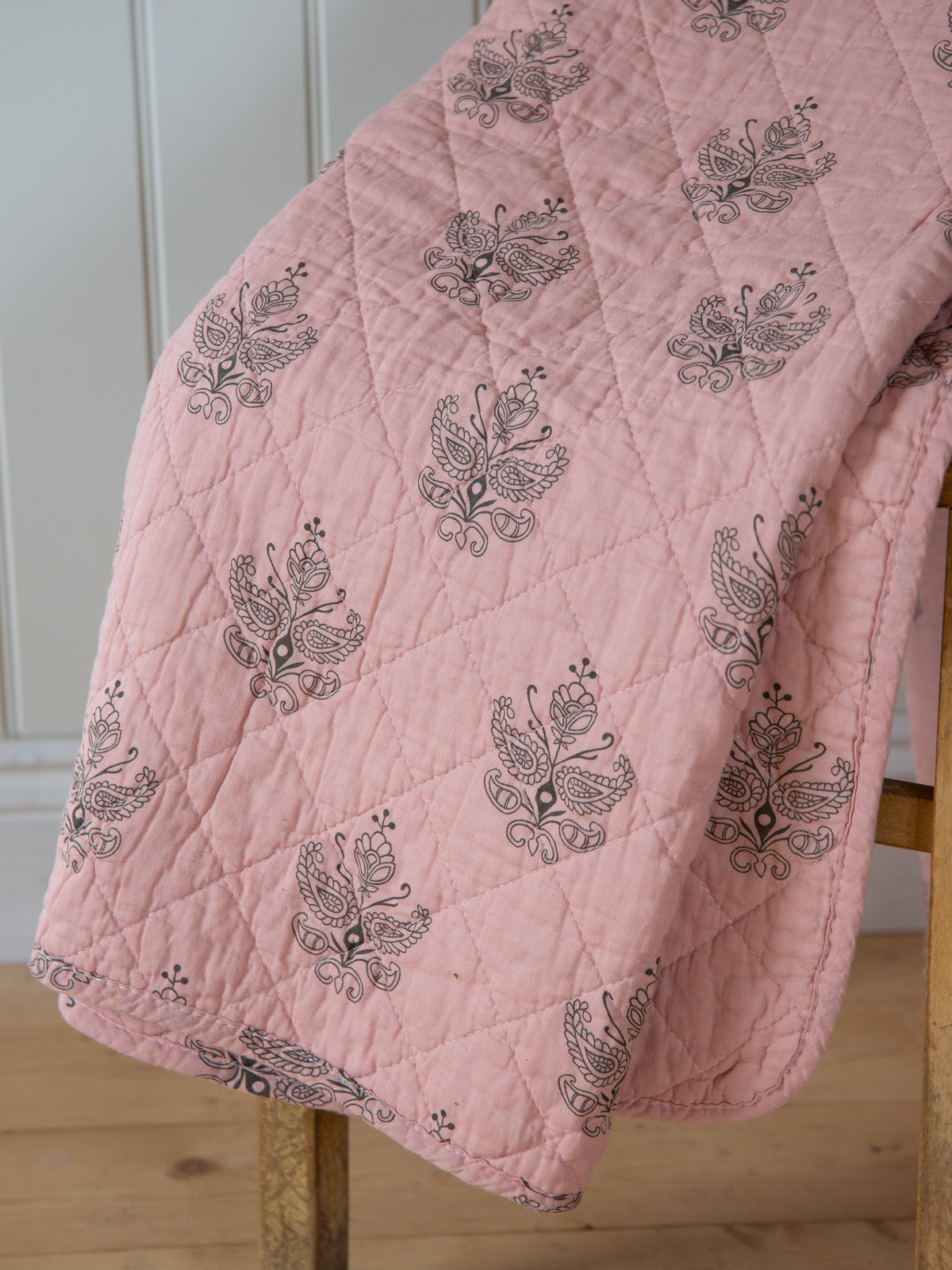 Pink Block Print Quilt