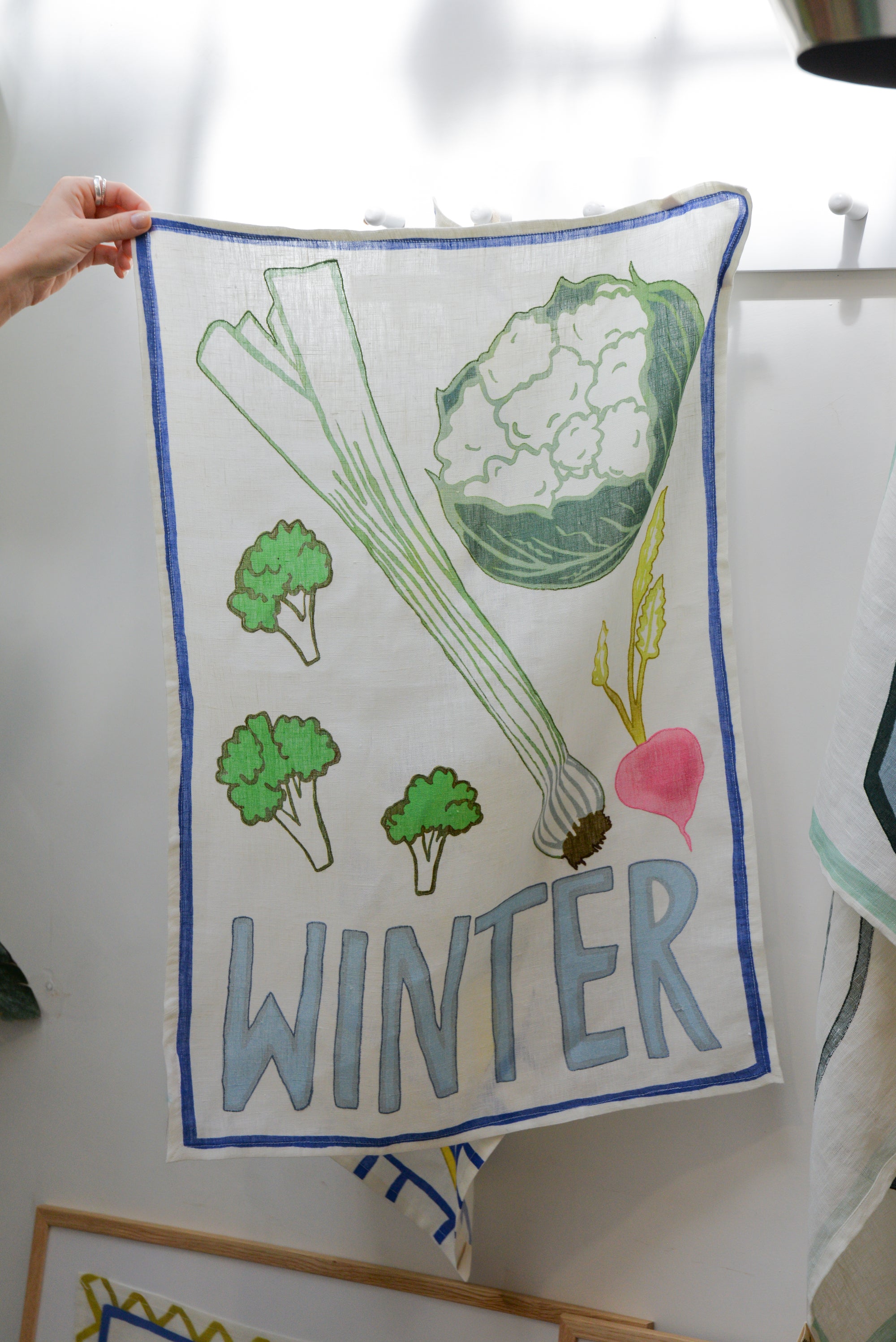 Winter Linen Tea Towel