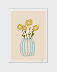 Yellow Flowers in a Blue Vase by Engberg Studio - A5