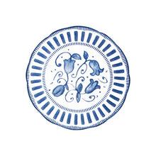 Load image into Gallery viewer, French Porcelain Scalloped Floral Lunch Plate / Blue