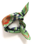 Forget Me Not Hand Printed Mini Silk Scarf / Khaki
