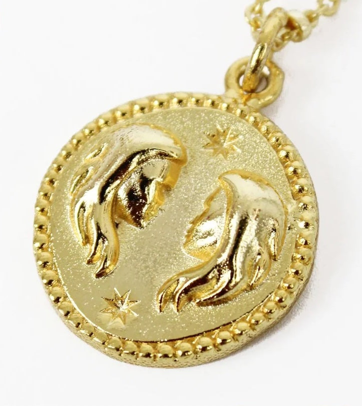 Zodiac Gold Coin Necklaces
