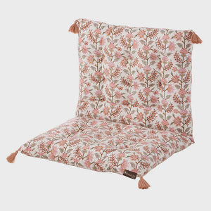 Gita Floral Chair Pad or Bench Cushion / Sorbet Pink