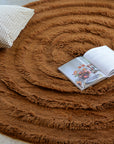 HKliving Round Woolen Rug / Chestnut