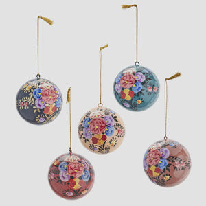 Handmade Floral Christmas Baubles