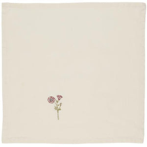 Embroidered Cotton Napkin /Floral Napkin Poppy