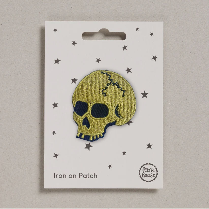 Iron On Patch Gold Skull