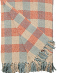 Recycled Cotton Throw / Mint Orange Check
