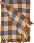Recycled Cotton Throw / Brown Blue Check