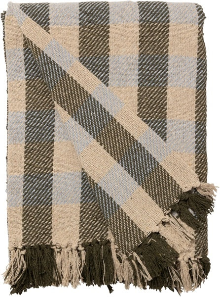 Recycled Cotton Throw / Pine Stripe