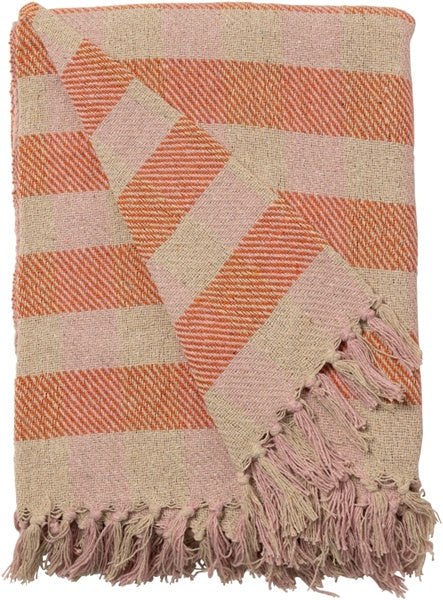Recycled Cotton Throw / Pink Orange Check