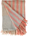 Recycled Cotton Throw / Blue Coral Stripe