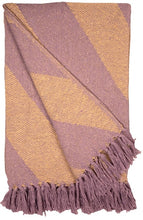 Load image into Gallery viewer, Diagonal Stripe Throw / Violet Yellow