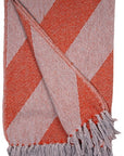 Recycled Cotton Throw / Amber Blue Diagonal Stripe