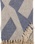 Recycled Cotton Throw / Blue Natural Stripe