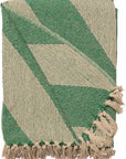 Recycled Cotton Throw / Green Diagonal Stripe