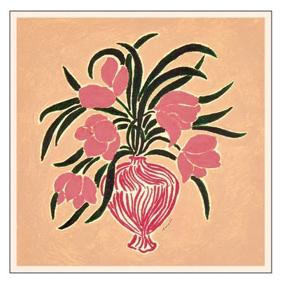 Tulips in a Red Vase Print by La Poire