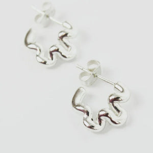 Wiggle Silver Earrings / Small