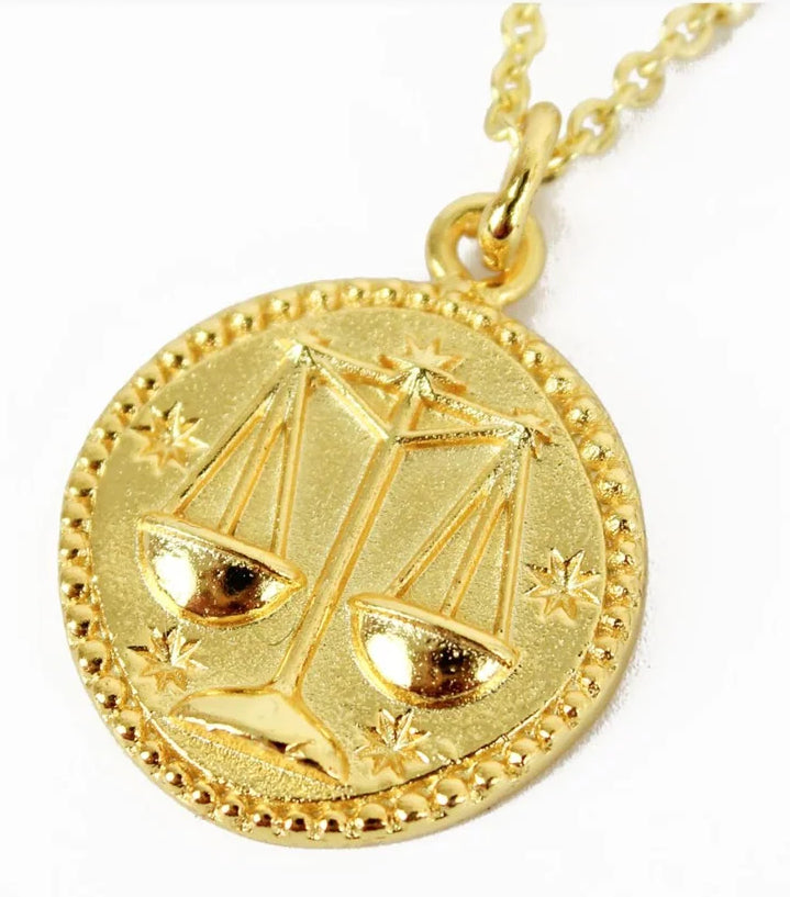 Zodiac Gold Coin Necklaces