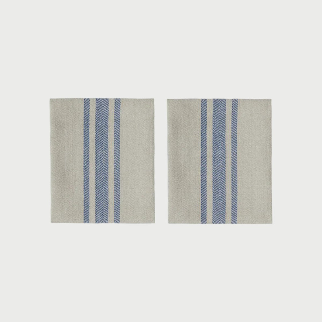 Striped Napkin Set of 2 / Blue