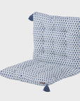 Asha Floral Chair Pad or Bench Cushion / Ash Indigo