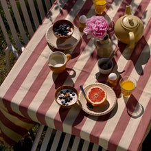 Load image into Gallery viewer, Pink and Cream Stripe Tablecloth Irene