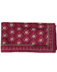 Natasha Hand Printed Mini Silk Scarf / Bordeaux
