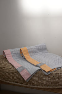 Organic Grey Cellular Baby Blanket (Various Trim Colours)