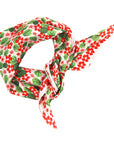 Nasturtium Hand Printed Mini Silk Scarf / Pink & Orange