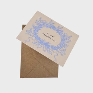 On Your Wedding Day Floral Wreath Card