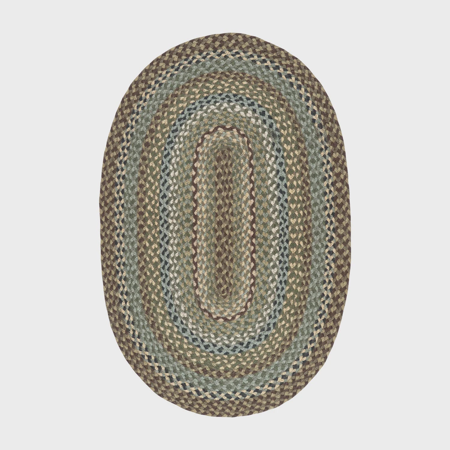 Hedgerow Jute Oval Rug 3 x 5 ft / Green
