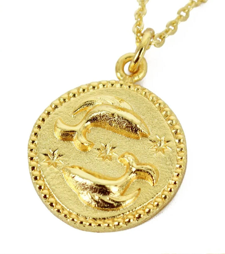 Zodiac Gold Coin Necklaces