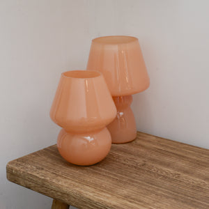 Orange Classic or Vintage Mushroom Glass LED Table Lamp