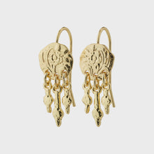 Load image into Gallery viewer, Stefania Floral Pendant Hook Earrings in Gold