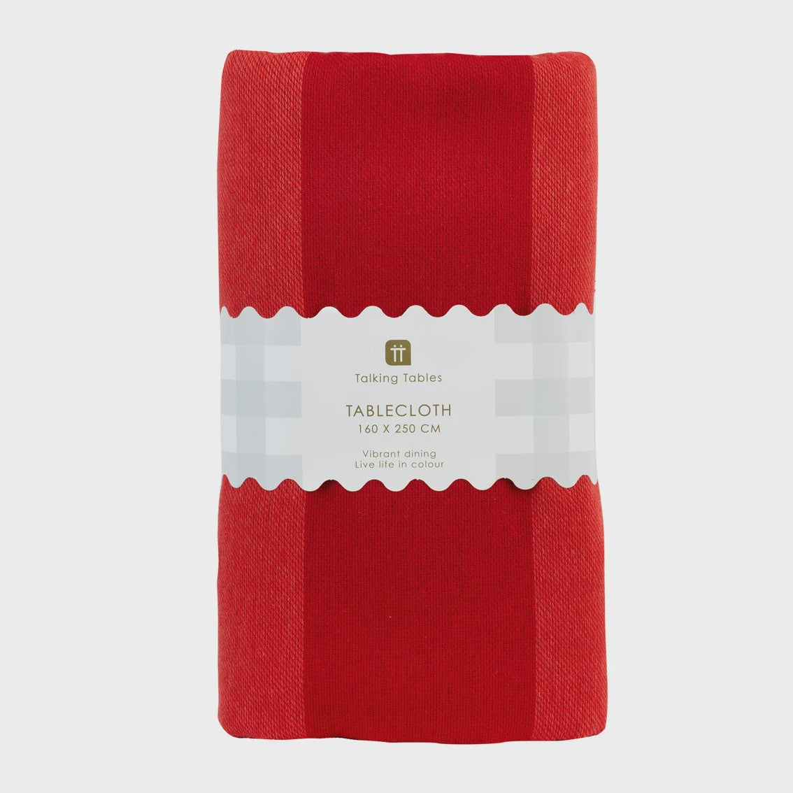 Red Striped Tablecloth / 160 x 250 cm