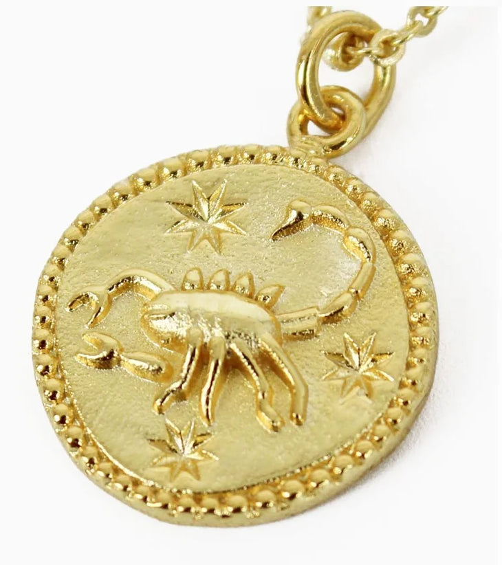 Zodiac Gold Coin Necklaces