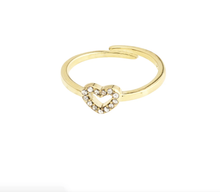 Load image into Gallery viewer, Pilgrim Lulu Crystal Heart Stack Ring / Colours